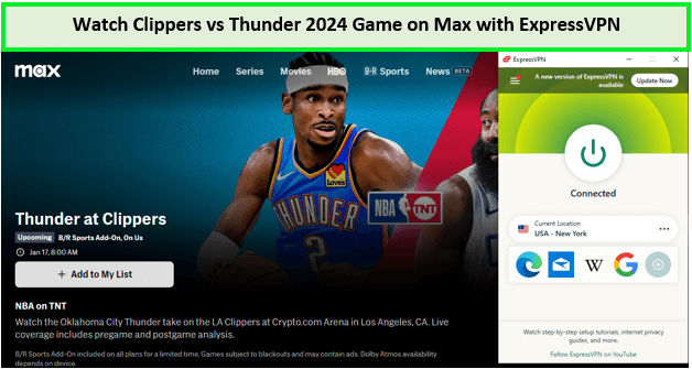 Watch Clippers vs Thunder 2024 Game in India on Max?
