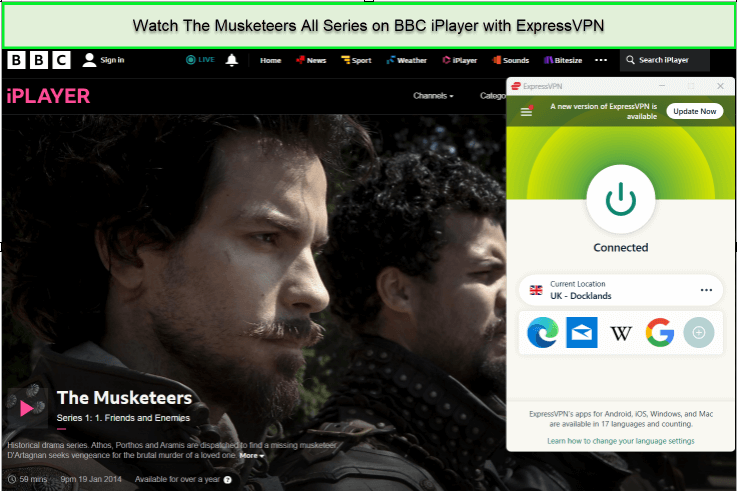 expressvpn-unblocked-the-musketeers-on-bbc-iplayer-in-Japan
