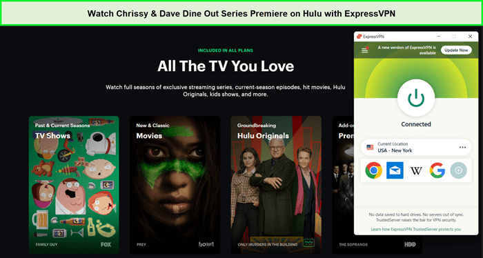 watch-chrissy-and-dave-dine-out-series-premiere-on-hulu-in-Spain-with-expressvpn